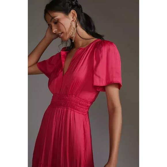 NWT by Anthropologie The Somerset Maxi in Pink Lumensilk Edition Dress M - Picture 6 of 9